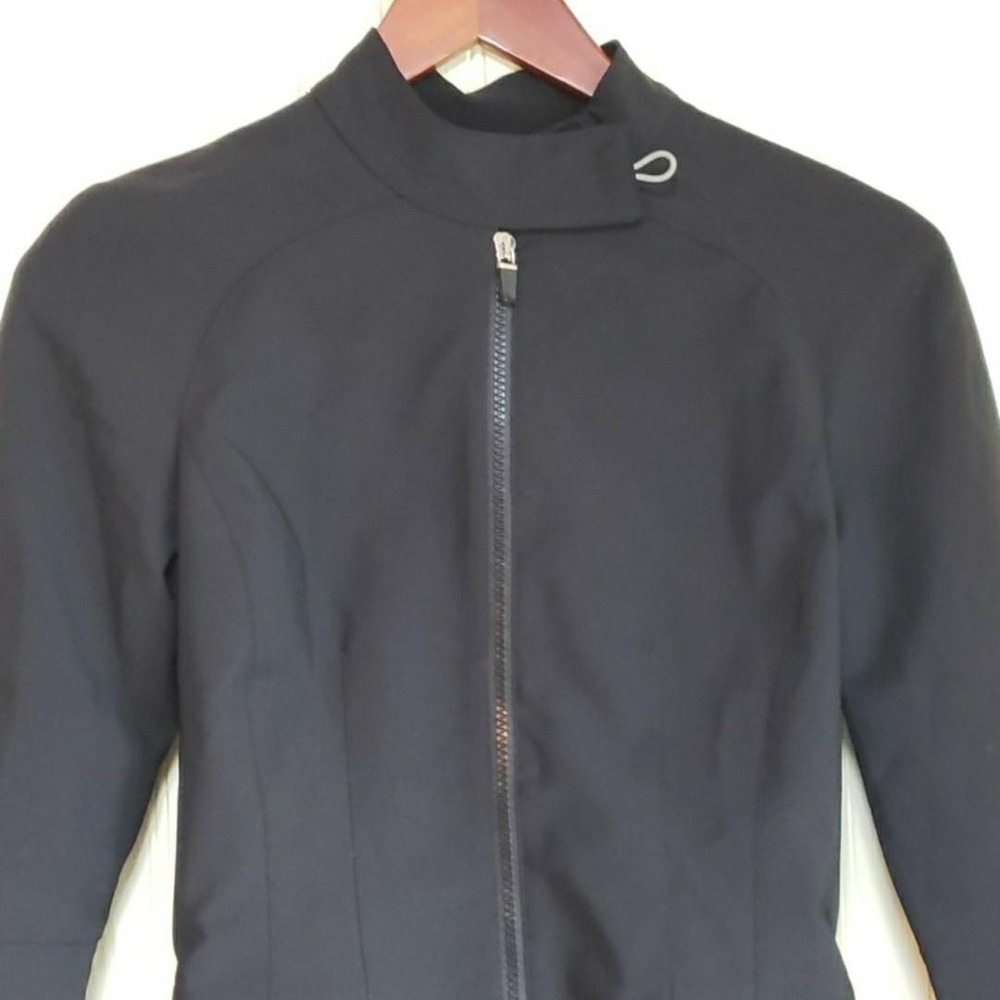 LALTRAMODA Jacket Womens Small Black Softshell Motorcycle Zip Lined Pockets